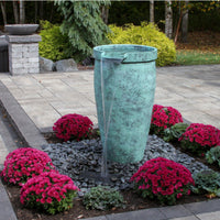 Thumbnail for Blue Thumb Single Round Urn Fountain Surrounded By Red Flowers