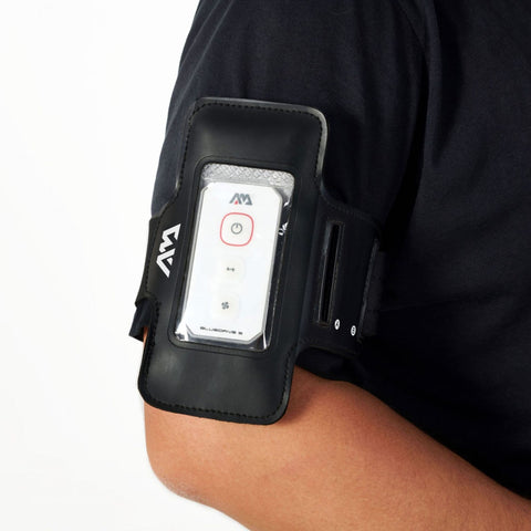 Bluedrive S Power Fin Armband Holder With Remote Control Worn on Arm
