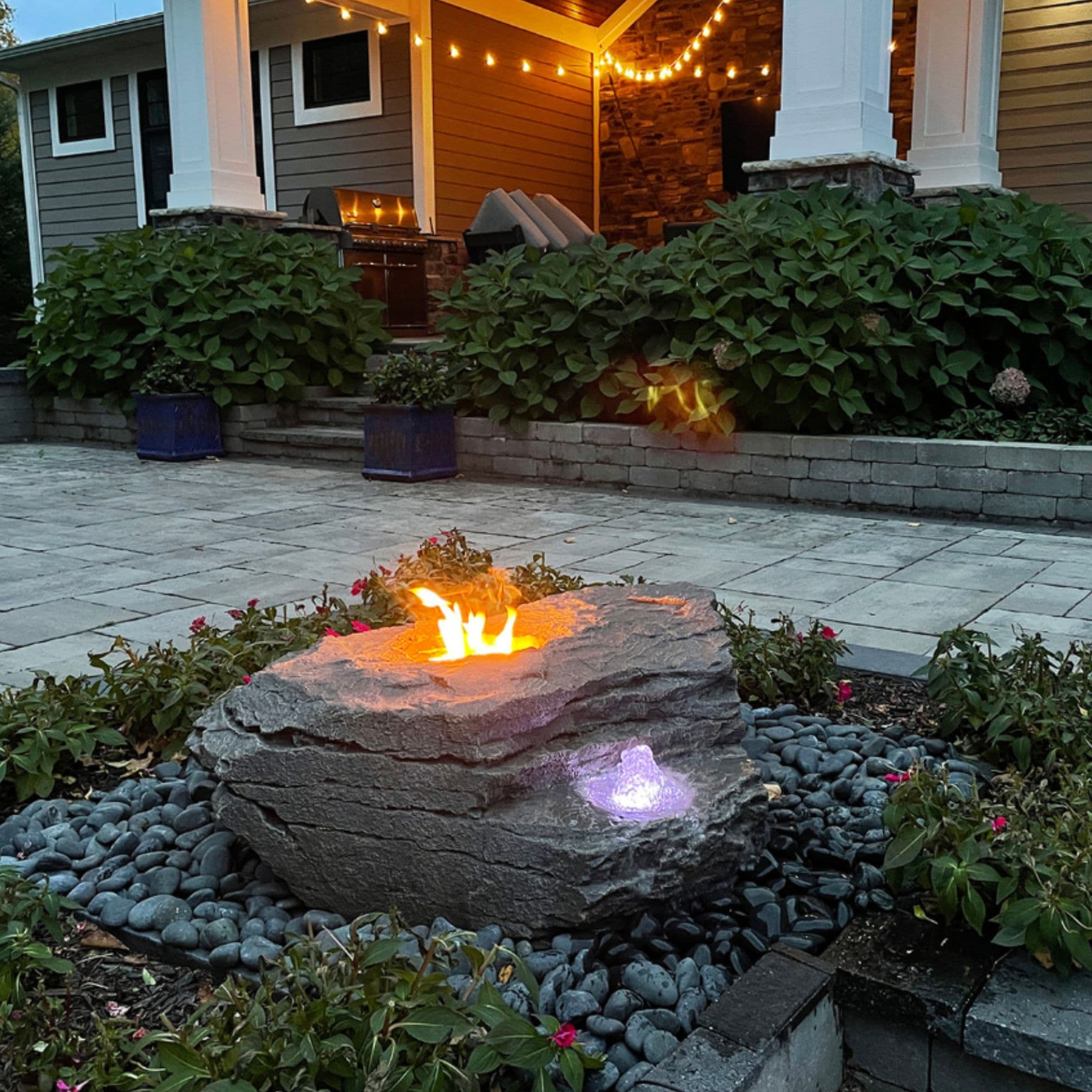 Large Bird Bath GFRC Boulder Fountain Complete Kit - Thumbnail 4