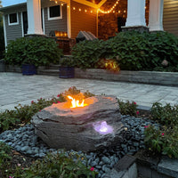 Thumbnail for Boulder Fountain with Fire Feature With Big House Behind