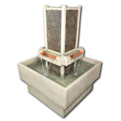 Brentwood Courtyard Fountain Side View With Plain White Background