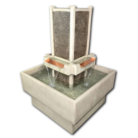 Brentwood Courtyard Fountain Side View With Plain White Background