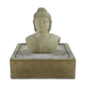 Buddha Bust Fountain With Plain White Background 