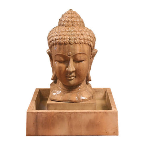 Buddha Head Water Fountain By Gist With White Background