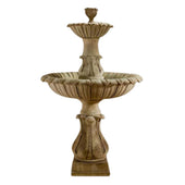 Calanthia Two Tier Fountain With Lotus Finial With Plain White Background