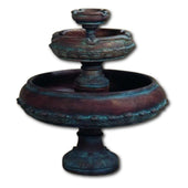 Capri Three Tier Outdoor Water Fountain With Plain White Background