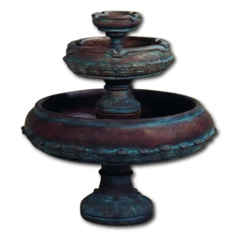 Capri Three Tier Outdoor Water Fountain With Plain White Background