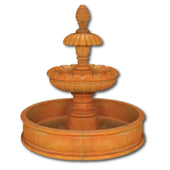Caroline Two Tier Pond Fountain With Plain White Background