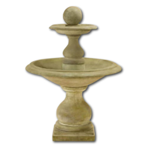 Carrara Ball Fountain With Plain White Background 
