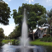 Cascade Aries Series Fountain With Big Trees And House In The Background