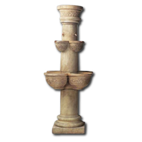Cathedral Outdoor Water Fountain With Plain White Background