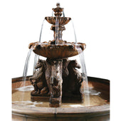 Cavalli Two-Tier Outdoor Fountain, 12 Foot Basin Plain White Background
