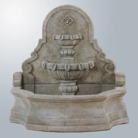 Chateau Wall Fountain With Gray Gradient Background