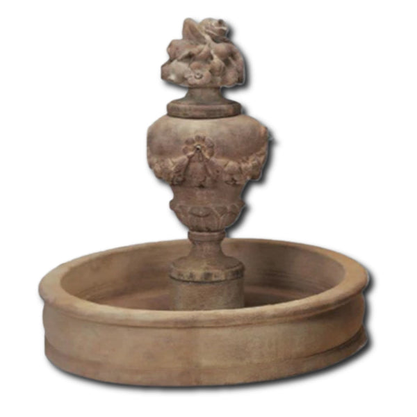 Chelsea Pond Outdoor Water Fountain With Plain White Background