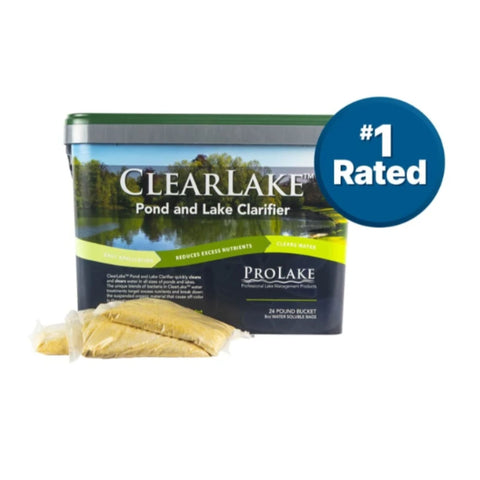 ClearLake Pond And Lake Clarifier 24 Lbs Bag With Rated Number 1 Label On White Background