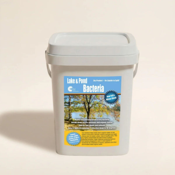 Cold Water Beneficial Bacteria for Ponds Square Container Front View On Cream Background