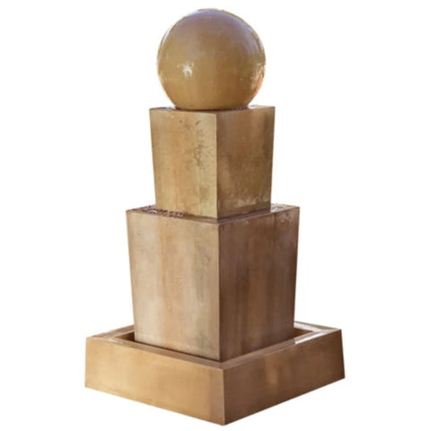 Contemporary Double Angle Sphere Fountain With White Background