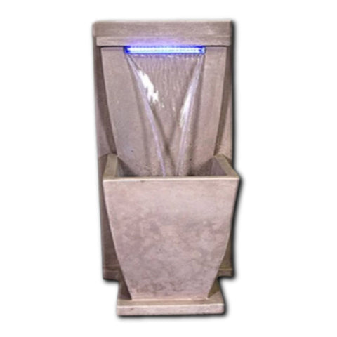 Corina Aqua Glow Wall Fountain With Plain White Background