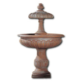 Cortona Two Tier Outdoor Water Fountain With Plain White Background