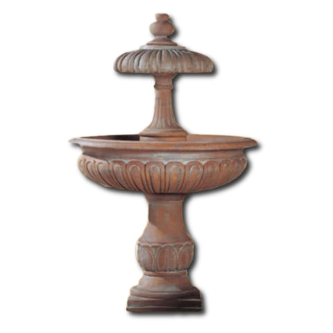 Cortona Two Tier Outdoor Water Fountain With Plain White Background