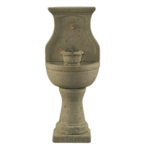 Cottage Garden Wall Outdoor Fountain With Plain White Background