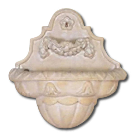 Della Robbia Wall Fountain With Plain White Background