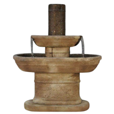 Desert Tiered Garden Fountain With Plain White Background