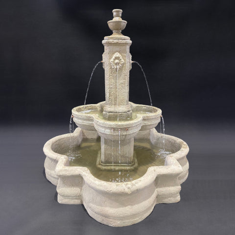 Diamante Fountain with 66 Quatrefoil Basin With Dark Background