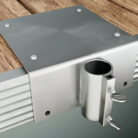 Dock Plate Attached To A Wooden Dock
