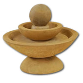 Due Small Fountain With Spillways With Plain White Background