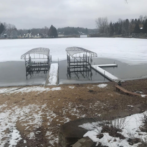 EasyPro Pond De-Icer On Frozen Lake