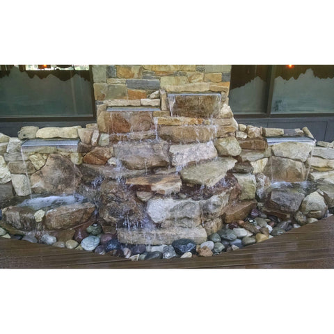 EasyPro Spillway Kit Stone Wall Fountain With Layered Rocks Below