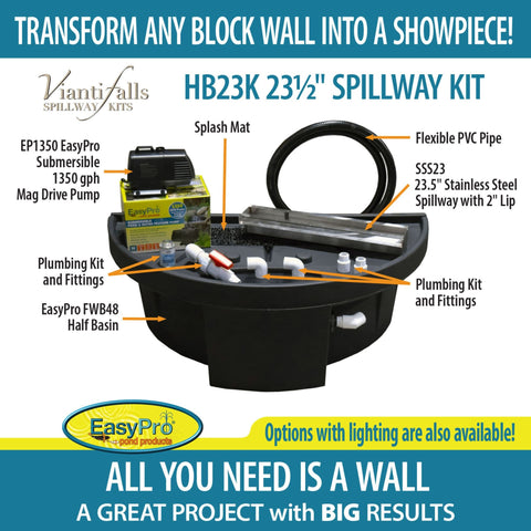EasyPro Vianti Falls Spillway Kits HB23K Infographic2 23 and a Half