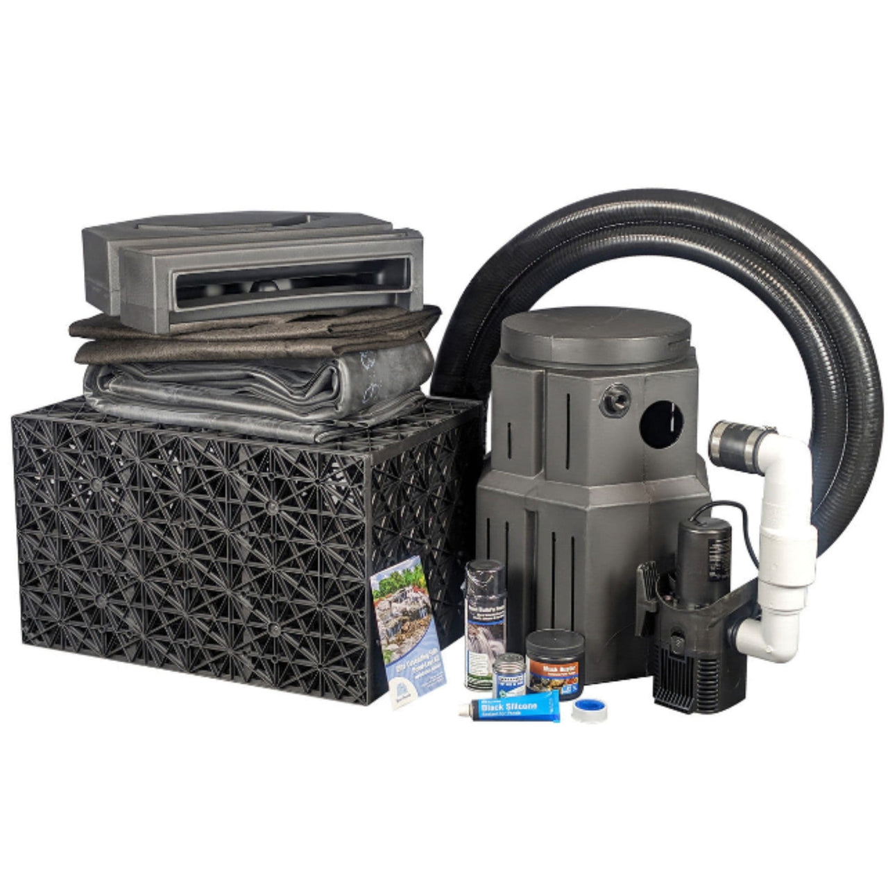 Elite Spillway Pondless Waterfall Kit By Blue Thumb Complete Kit In Plain White Background