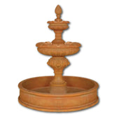 Empiro Lion Two Tier Pond Fountain With Plain White Background