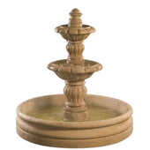 Espana Compact Tiered Bowl Patio Fountain With Plain White  Background
