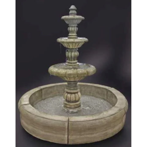 Espana Fountain with Medium Fiore Pond With Black Background