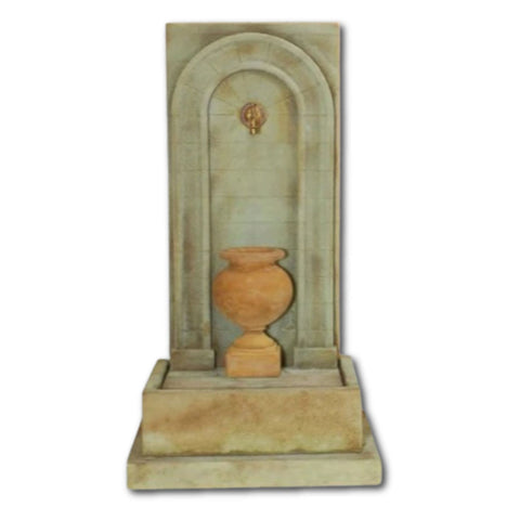 Etruria Urn Wall Fountain For Spout With Plain White Background