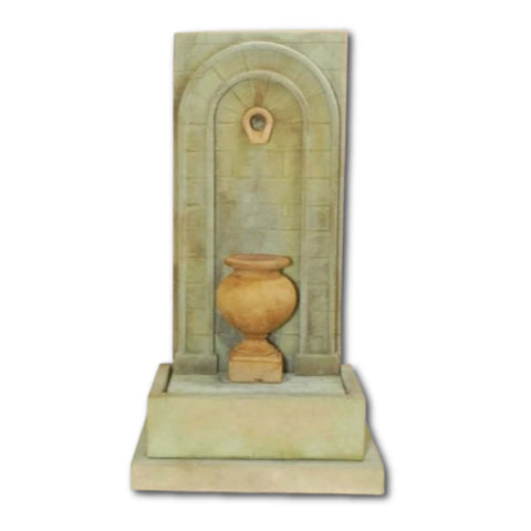 Etruria Urn Wall Fountain With Plain White Background