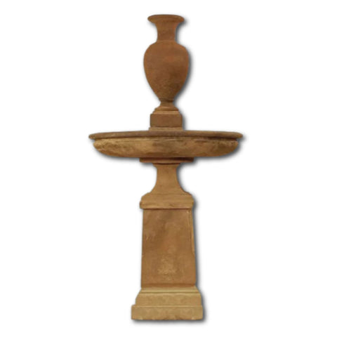 Etruscan Urn Tall Fountain With Plain White Background