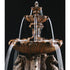 Thumbnail for Fiore Stone 2-Tier Cavalli Outdoor Water Fountain for Pond (without basin coping components) Top Closer View With Black Background