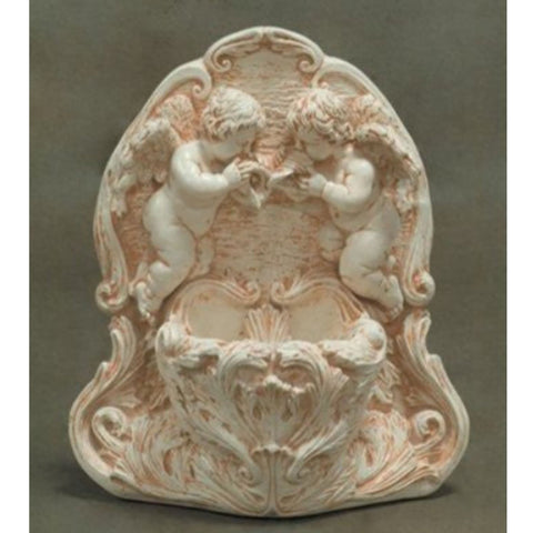 Fiore Stone Angel Wall Outdoor Fountain Colored Background