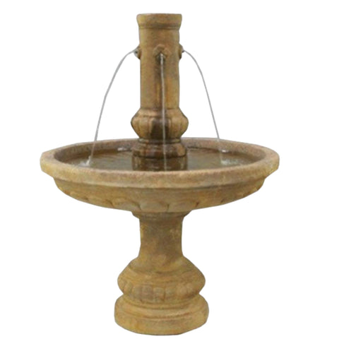 Fiore Stone Athenian Cast Stone Garden Fountain Plain White Background