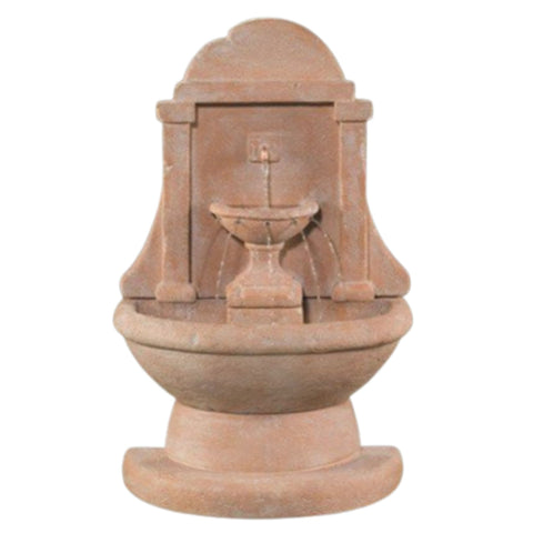 Fiore Stone Atlantis Wall Outdoor Fountain - Short Plain White Background