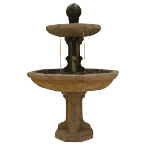 Fiore Stone Augustan Tiered Outdoor Fountain Plain White Background