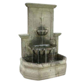 Fiore Stone Augustine Wall Outdoor Fountain With Plain White Background