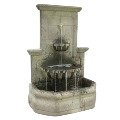 Fiore Stone Augustine Wall Outdoor Fountain With Plain White Background