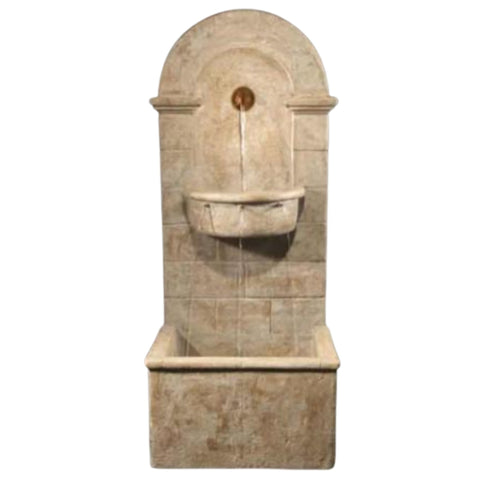 Fiore Stone Barcelona Wall Fountain With Plain White Background