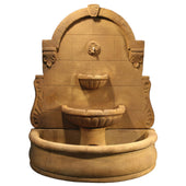 Fiore Stone Bavarian Wall Outdoor Fountain with Plain Basin With Plain White Background