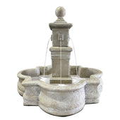 Fiore Stone Bella Fountain with 66 Quatrefoil Basin With Plain White Background